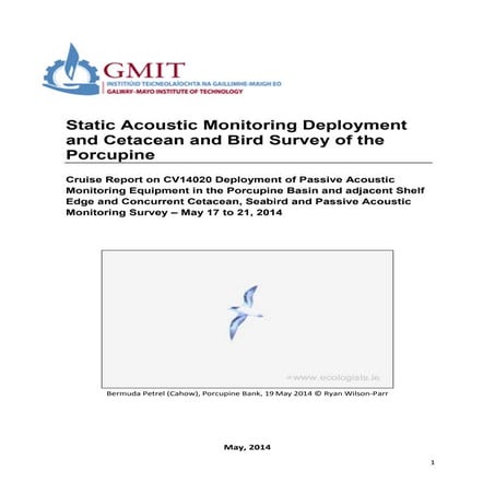Berrow et al. 2014. Deployment of Passive Acoustic Monitoring Equipment in th...