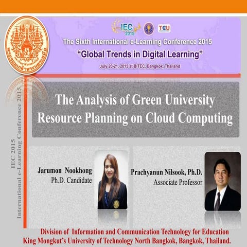 The Analysis of green university resource planning on cloud computing.