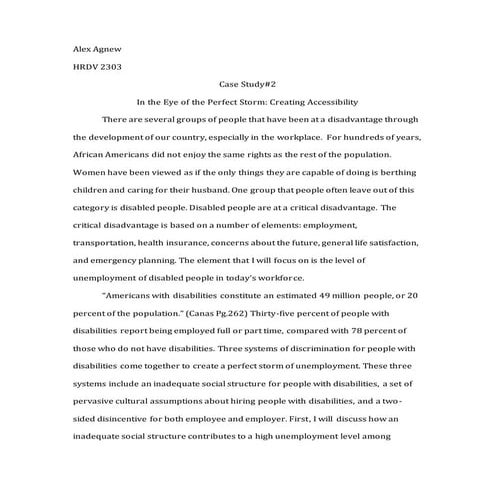 Case Study 2 Disability