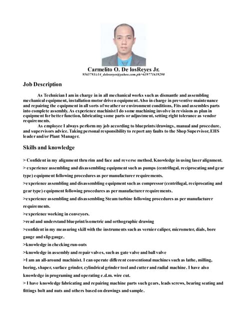 mechanical technician cv mechanical technician cv