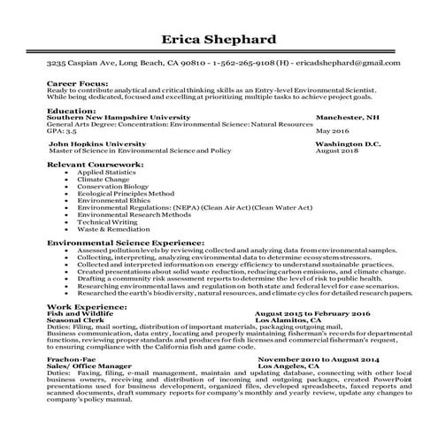 entry-level-environmental-scientist-resume