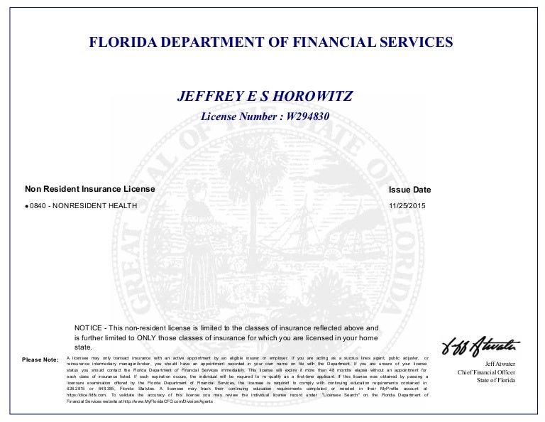 Health Insurance Florida >> Florida Health Insurance License Letter Health Insurance Florida >> Florida Health Insurance License Letter