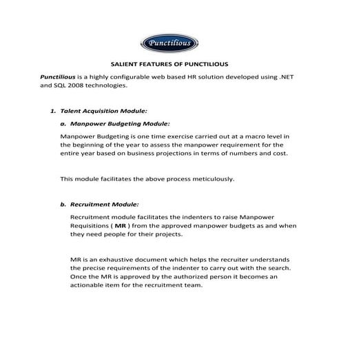 SALIENT FEATURES OF PUNCTILIOUS | PDF