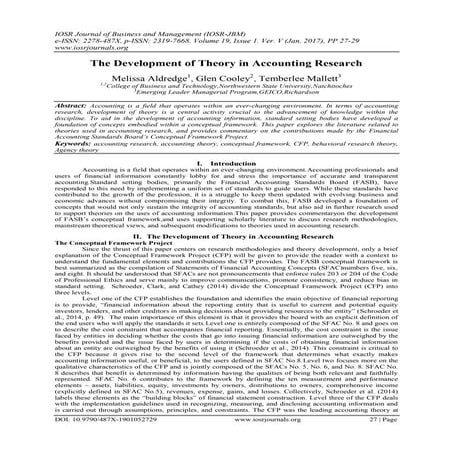 The Development of Theory in Accounting Research