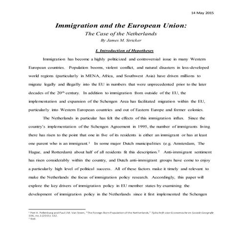 James Stricker -- Immigration in the Netherlands