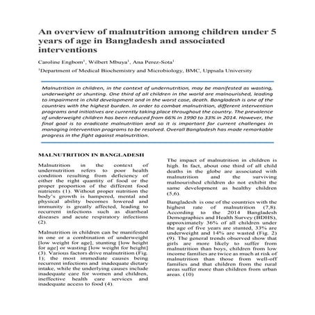 An overview of malnutrition among children under 5 years of age in ...