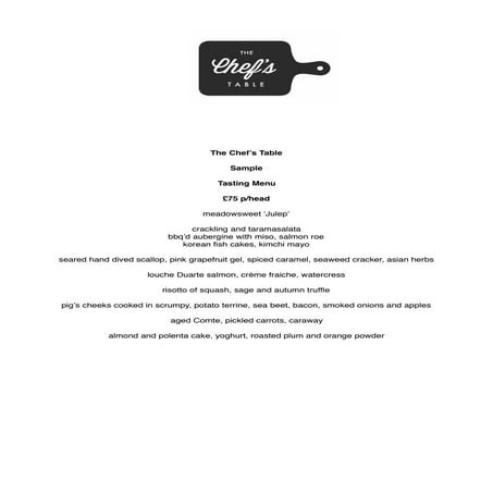 The Chef's Table Tasting Menu | PDF