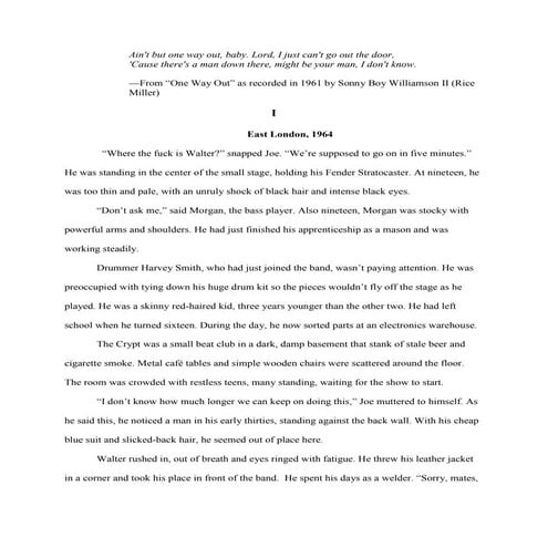 One Way Out - Chapter 1