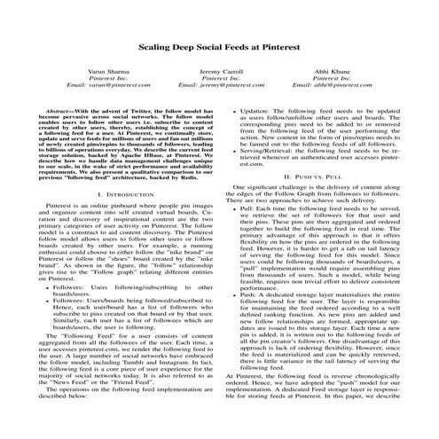 Scaling Deep Social Feeds at Pinterest