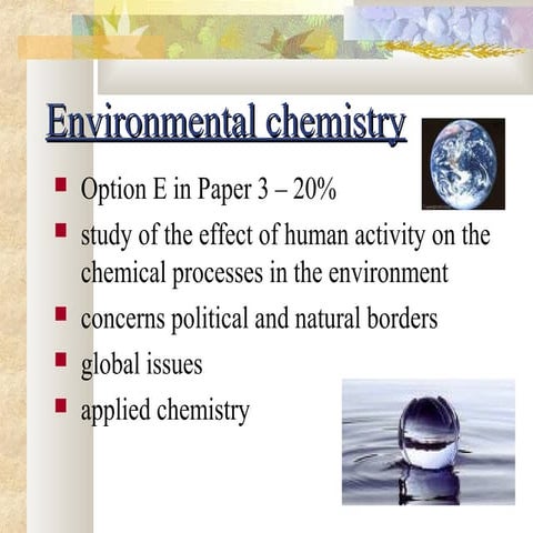 E1 environmental chemistry air pollution