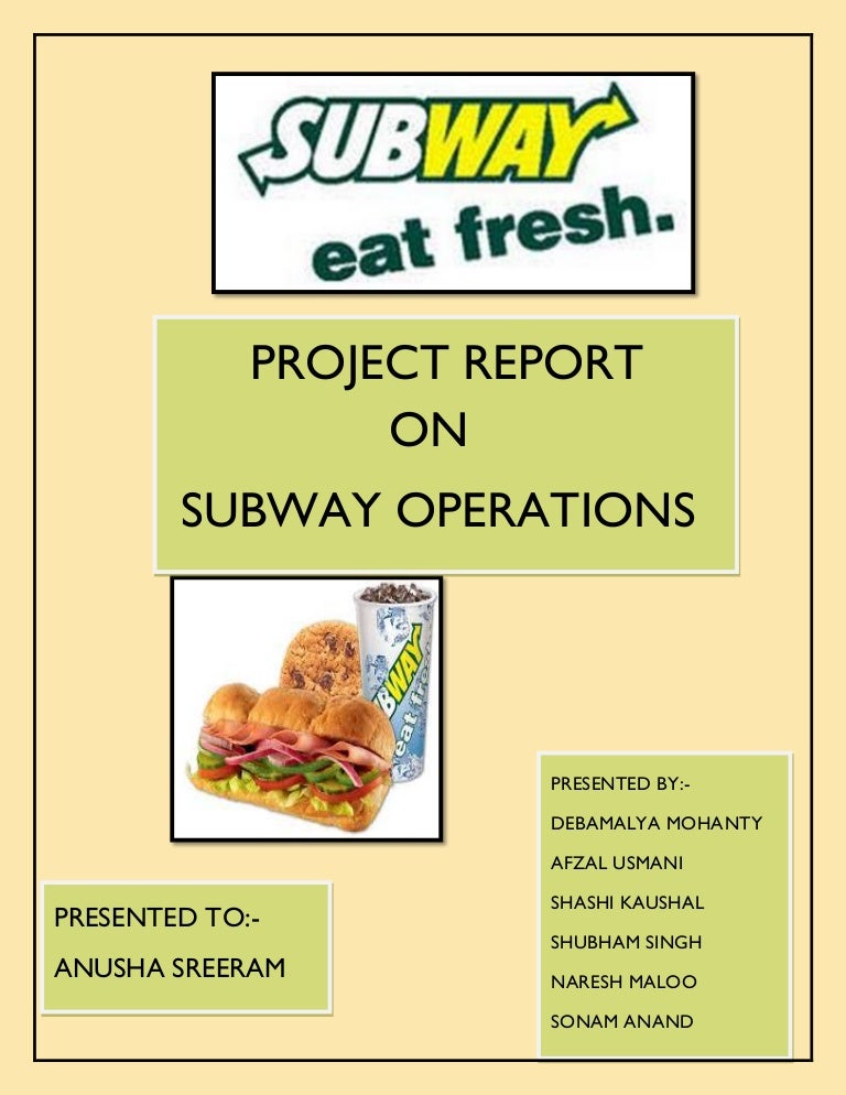 Subway Ingredients Chart