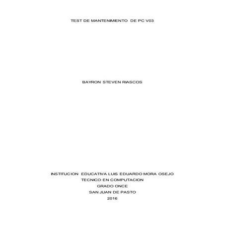 E21. Test 03 de mantenimiento de computadores