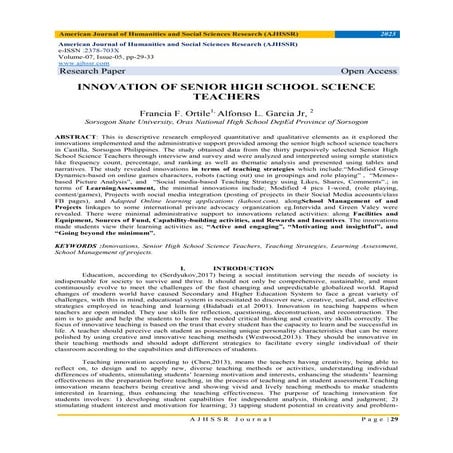 INNOVATION OF SENIOR HIGH SCHOOL SCIENCE TEACHERS