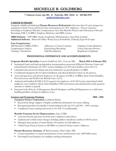 Diane brown's resume