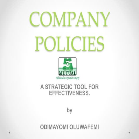 COMPANY POLICIES as Reviewed - Copy