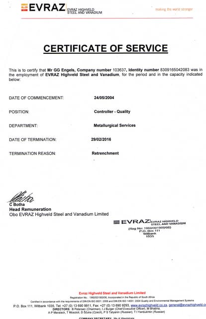 Certificate Of Service COS | PDF