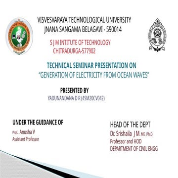 Generation of electricity from ocean waves
