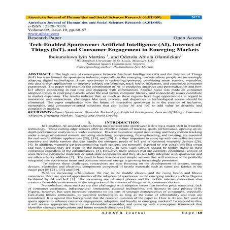 Tech-Enabled Sportswear: Artificial Intelligence (AI), Internet of Things (Io...