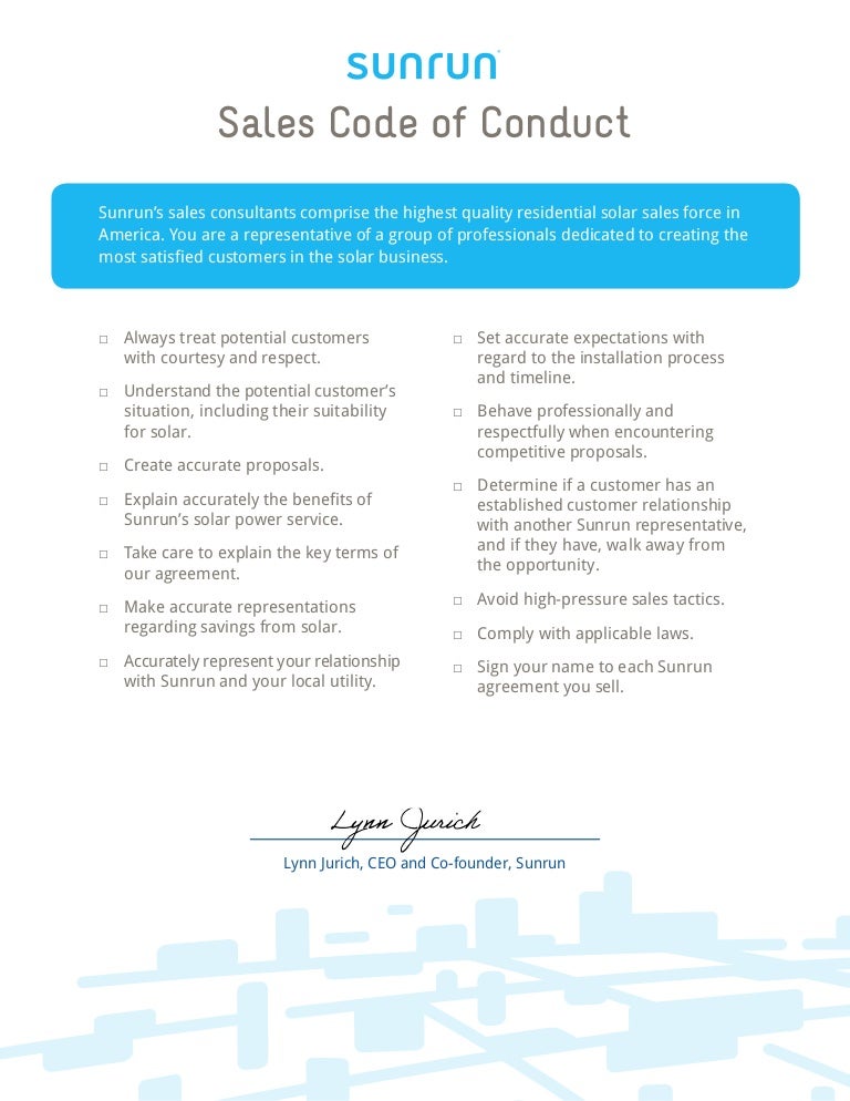 1 sales Code of conduct