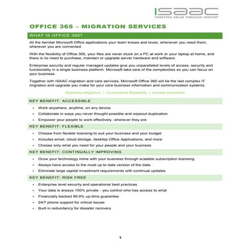 Business Benefits of Office 365 migration | PDF