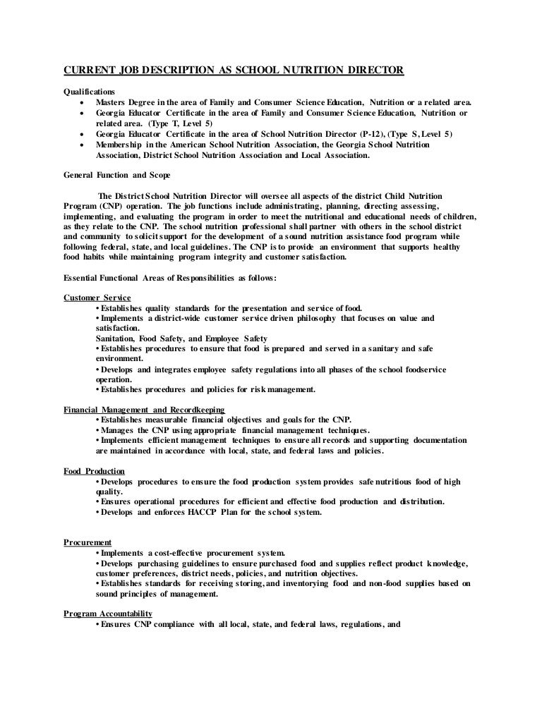 director customer service job description