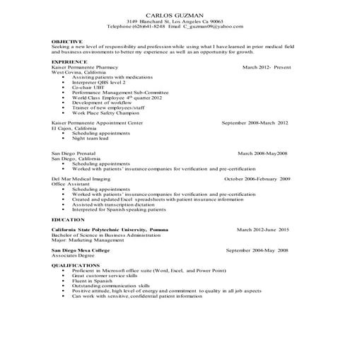 RRT Resume #1 | DOCX
