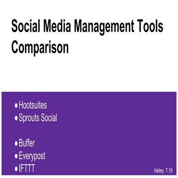 Social Media Management Tools compare 7.19