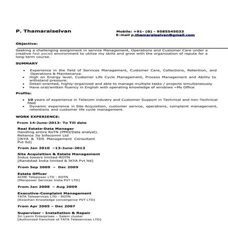 Thamaraiselvan.P_CV | PDF