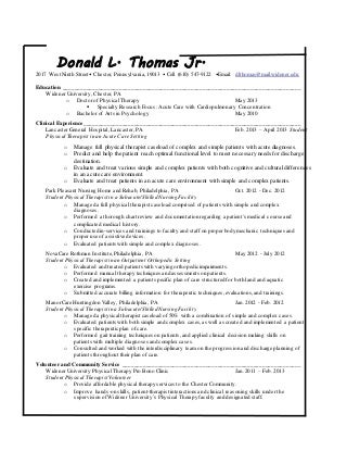 Donald Thomas Resume Updated 2014 Donald Thomas Resume Updated 2014