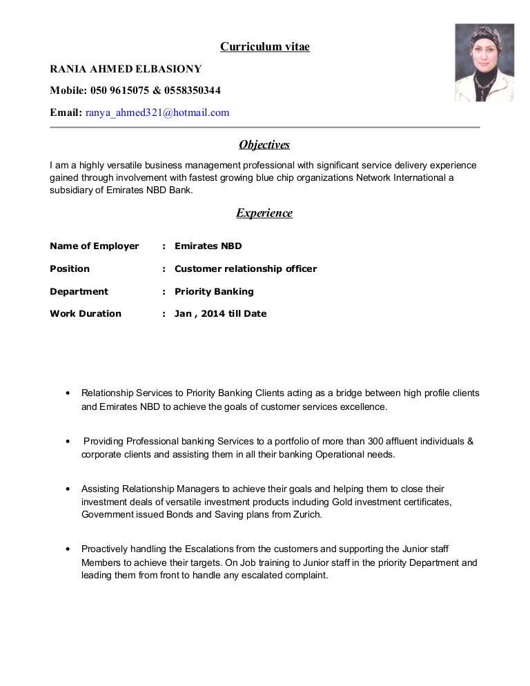 Cv For Priorty Enbd
