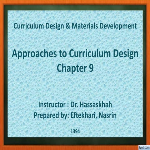 approaches to curriculum design