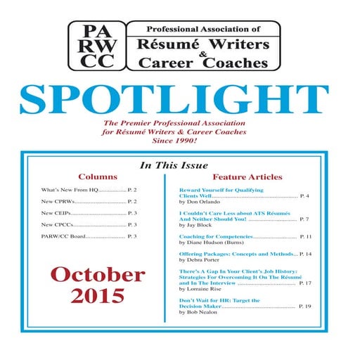 PARW October 2015 Article