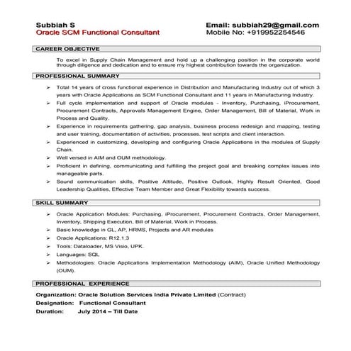 Subbiah Sudalaimuthu_SCM_Functional_Consultant_Resume