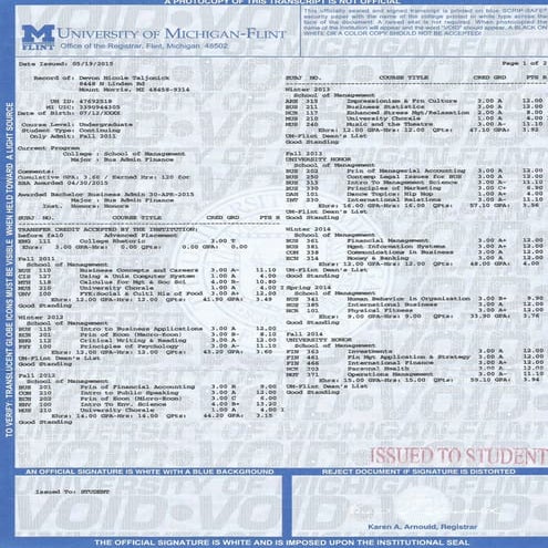 College Transcript | PDF
