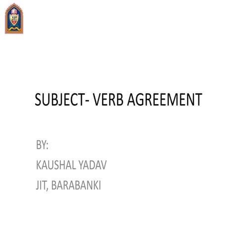Subject Verb Agreement.KY
