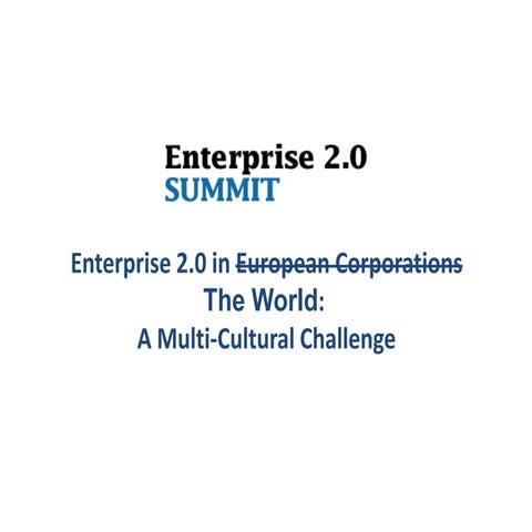 E2.0 Summit Talk on Culture+2.0