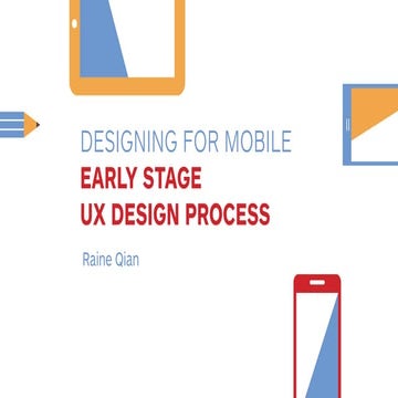 Designing for Mobile – An Overview of Early Stage UX Processes