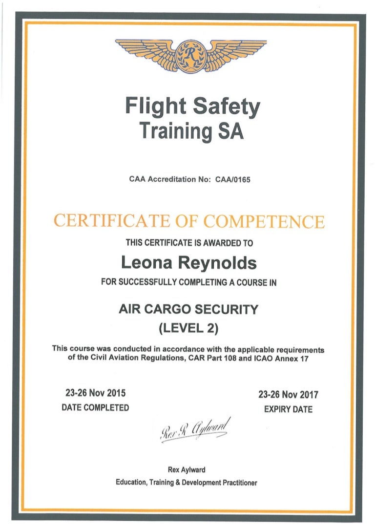 Air Cargo Security Level 2 Certificate