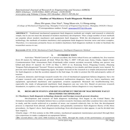 Outline of Machinery Fault Diagnosis Method
