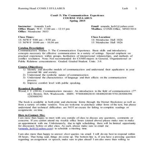 ComS 5 Syllabus Spring 2015