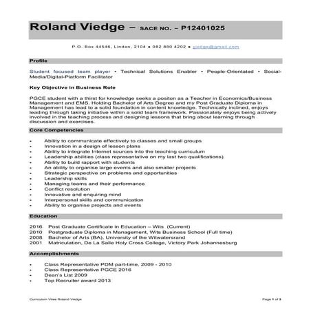 CV Roland Viedge 2016 docx