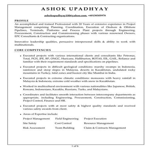 Ashok Upadhyay Resume