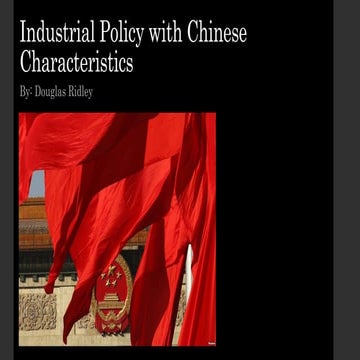 Industrial Policy with Chinese Characteristics