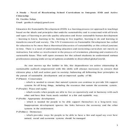 AT INTERNATIONAL ESD CONFERENCE Research Paper of Dr Geetika Saluja from ahmedabad conference