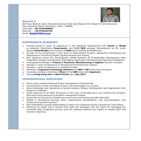 Balaji P - Resume