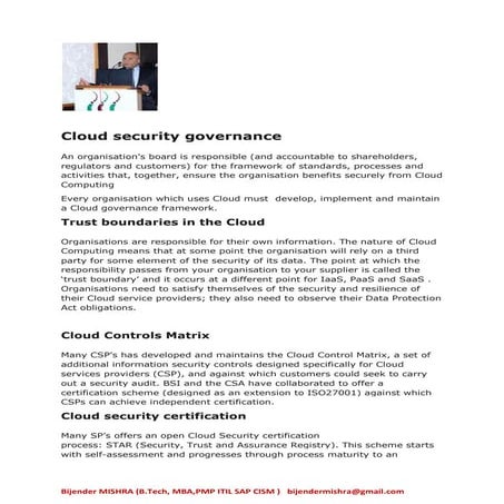 Cloud Security Governance