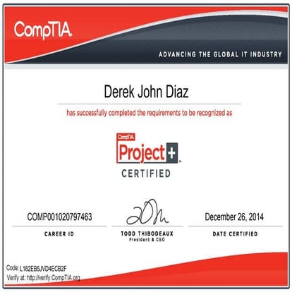 CompTIA IT Fundamentals Certification certificate | PDF