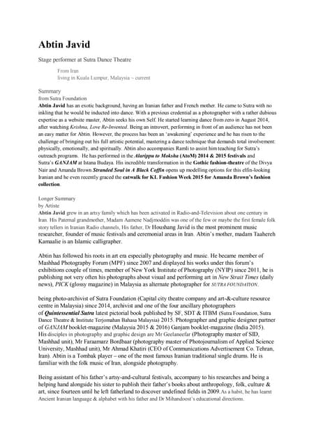 Abtin Javid Biodata july 2016