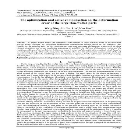 The optimization and active compensation on the deformation error of ...