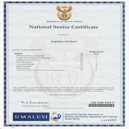 Matric Certificate
